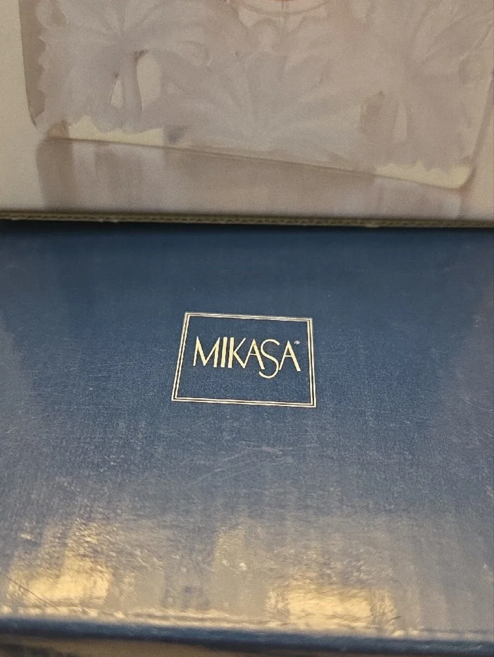 Mikasa Clear Frosted Glass Mantel Clock with Gold Accent